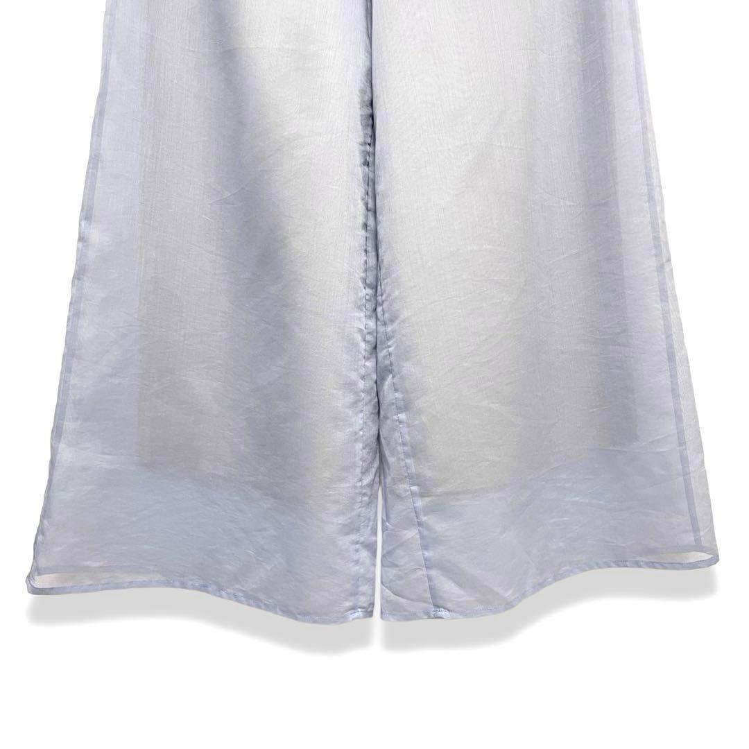 美品 FRAMeWORK シアーローンワイドイージーパンツ ゆったり ブルー