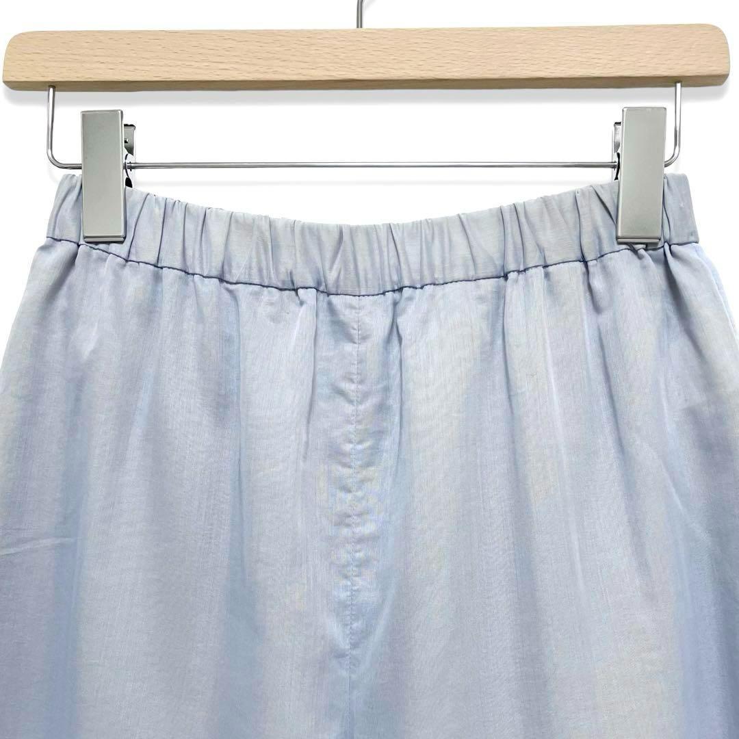 美品 FRAMeWORK シアーローンワイドイージーパンツ ゆったり ブルー