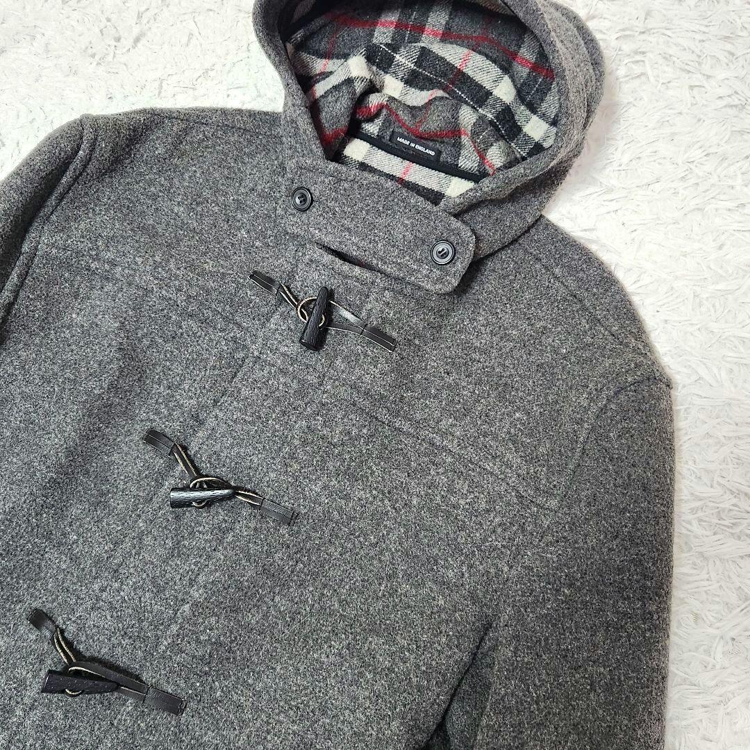 ✨美品✨バーバリー❣️ダッフルコート　L　グレー　バーバリーチェック　ウール