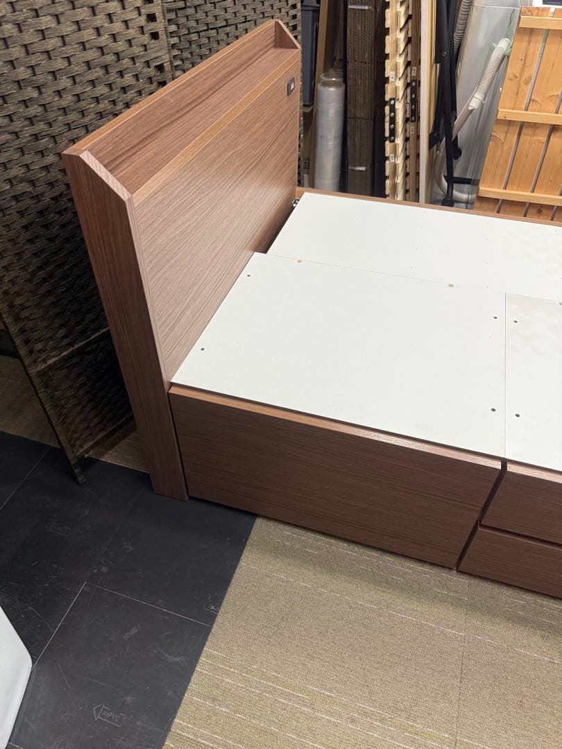 【美品】ニトリ　シングルベッドフレーム　ジオ チェスト40J MBR 板下収納