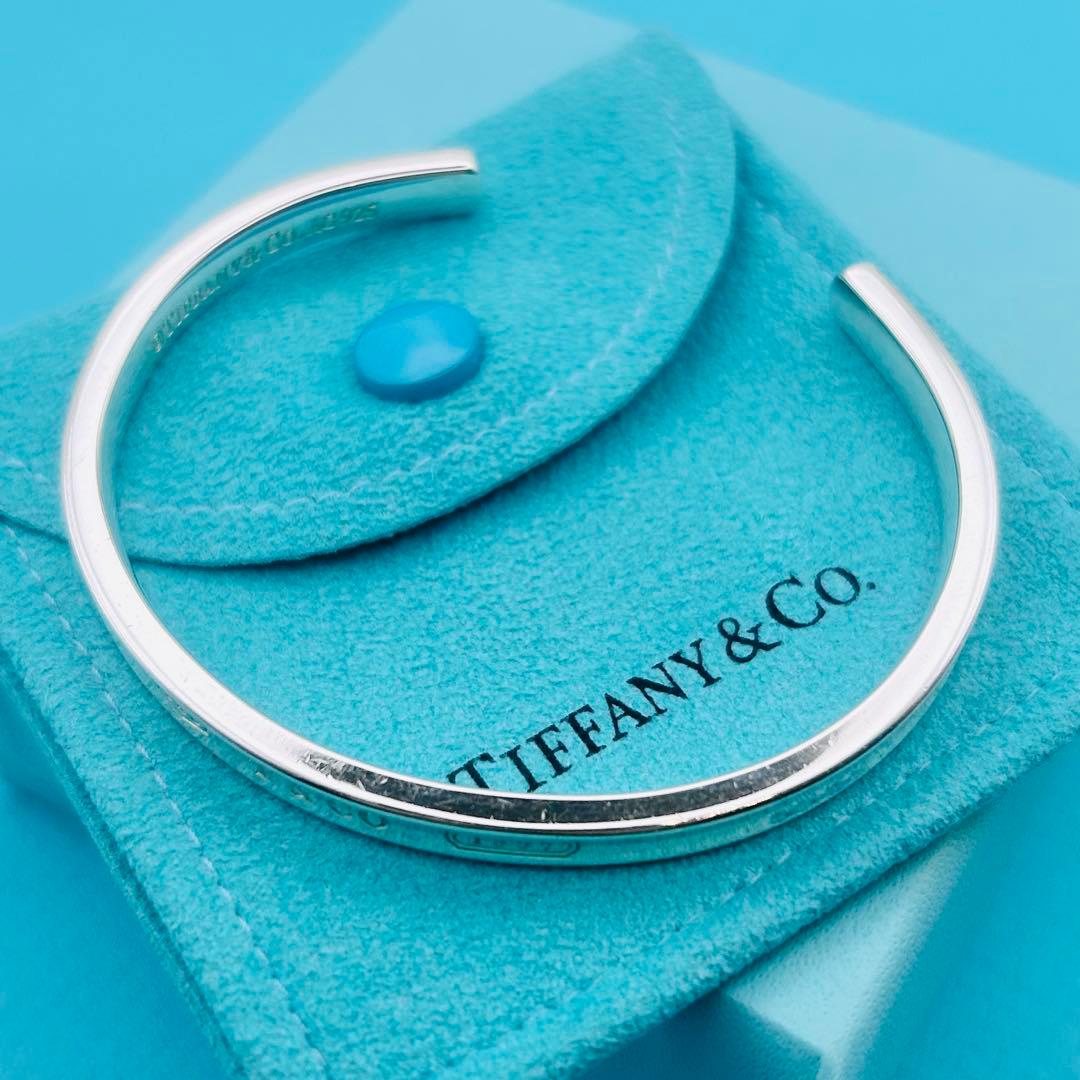 【美品】ティファニー バングル ナロー 1837 シルバー925 箱付き