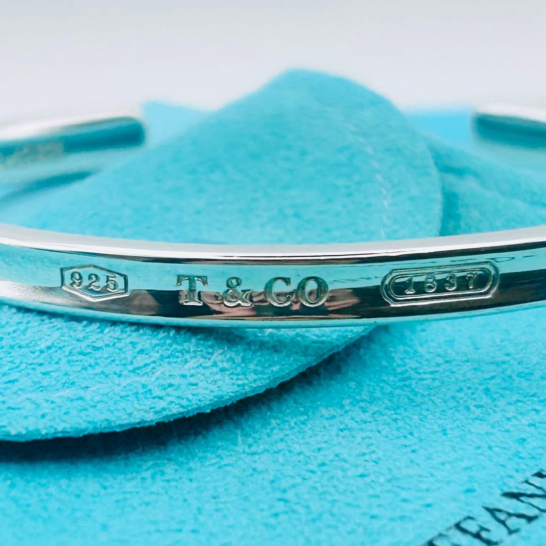 【美品】ティファニー バングル ナロー 1837 シルバー925 箱付き