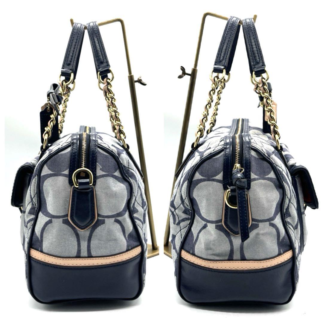 【希少】コーチ シグネチャー キルティングデニム 2way ショルダーバック