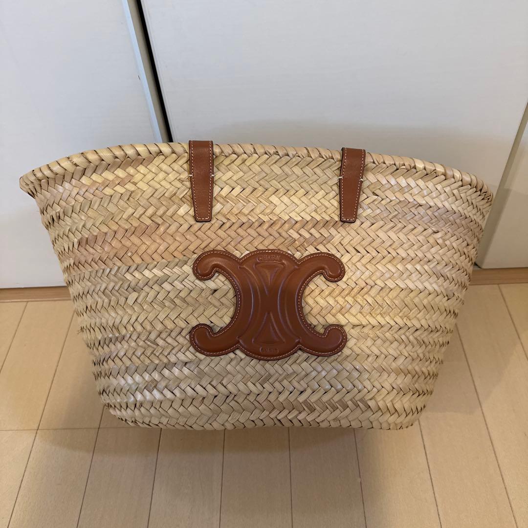 CELINE ストローバッグ ベージュ/ブラウン