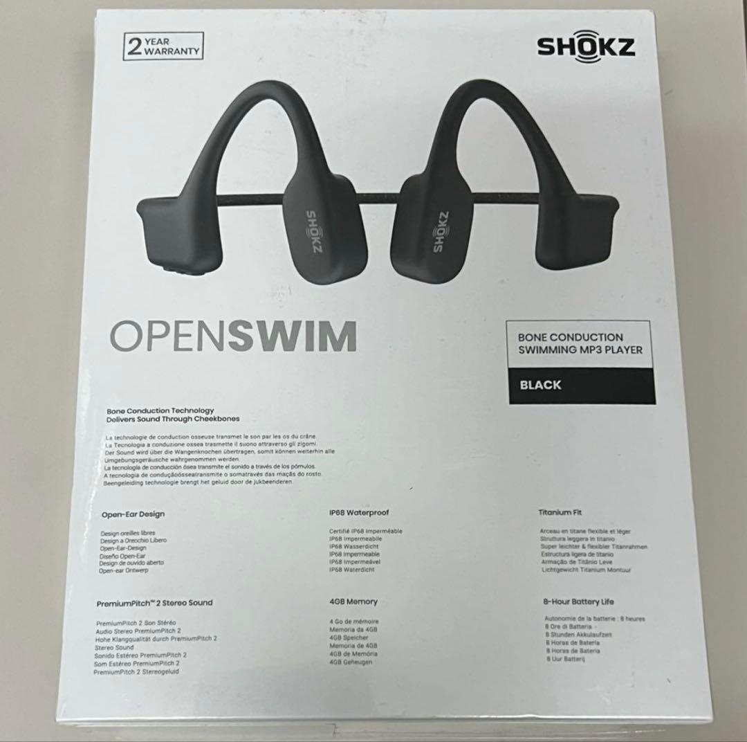 SHOKZ 骨伝導イヤホン OPEN SWIN ブラック