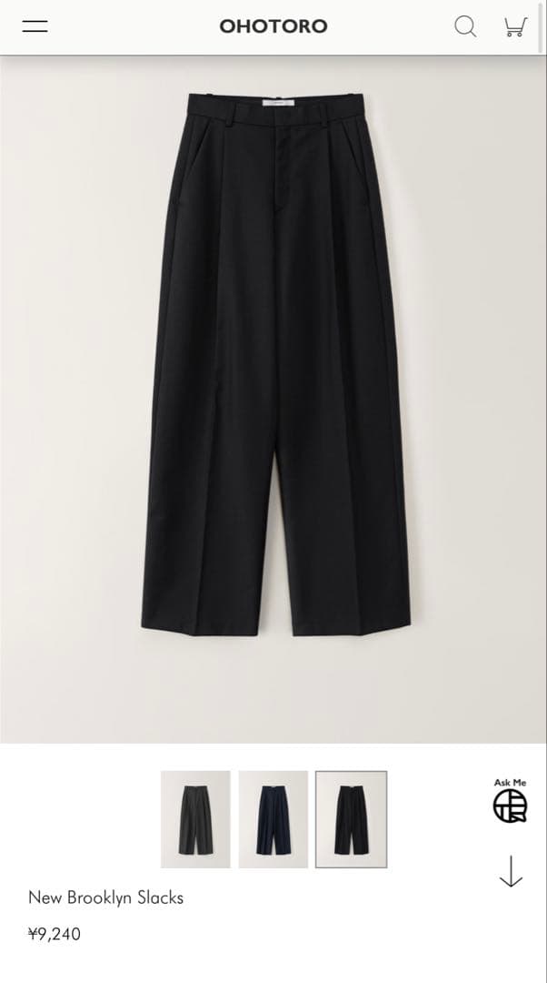 パンツ OHOTORO New Brooklyn Slacks short S