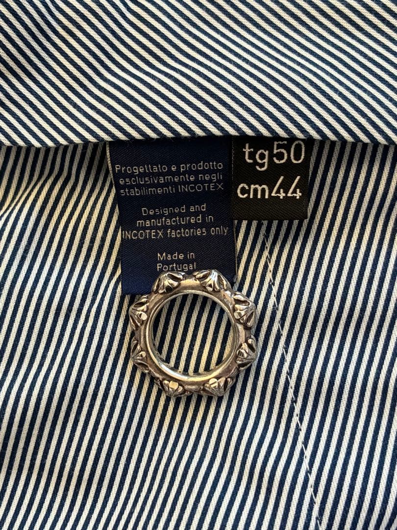 INCOTEX スラックス ポルトガル製 ネイビー 50 スリムテーパード