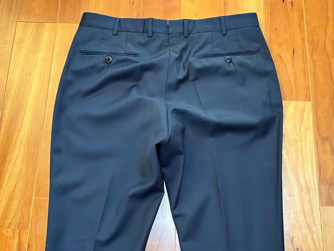 INCOTEX スラックス ポルトガル製 ネイビー 50 スリムテーパード