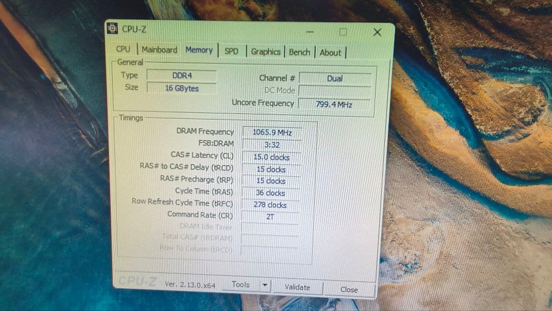 DDR4 8GBx2枚 16GB pc4-2133 動作確認済み ⑤