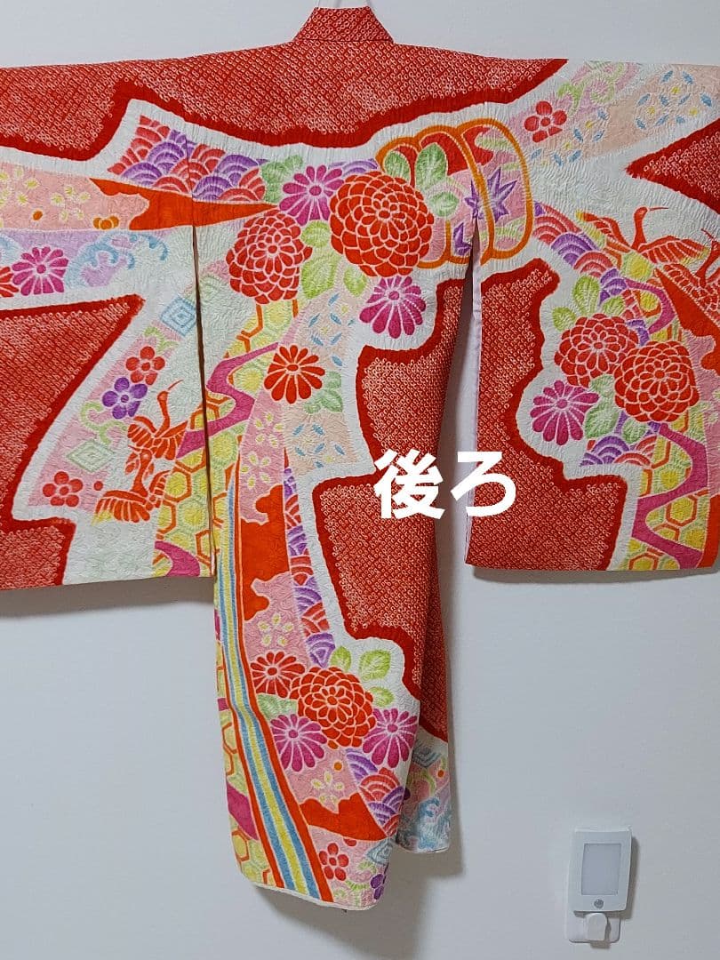 み様、専用です。赤い花柄絞り正絹着物 お宮参り用