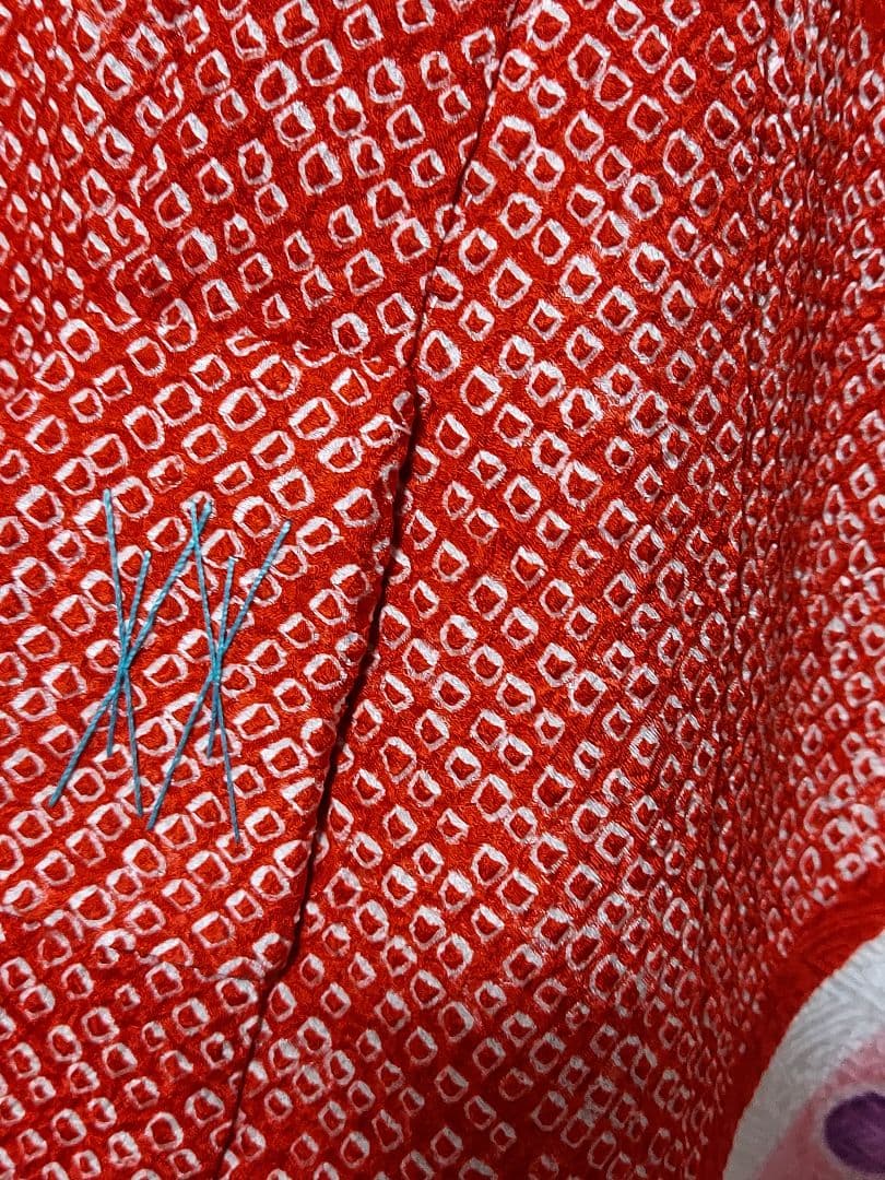 み様、専用です。赤い花柄絞り正絹着物 お宮参り用