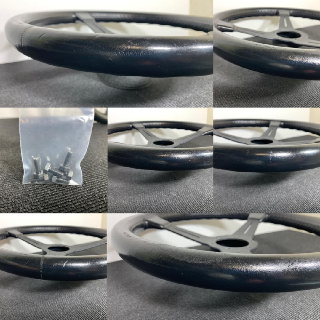 ナルディ クラシック ブラックスポーク レザー ホーンボタン＆新品ネジ6本付