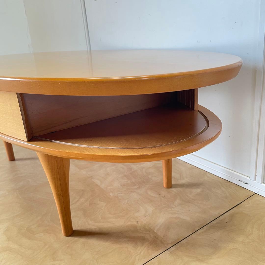 蛇腹 引き出し 楕円テーブル オーバルテーブル ローテーブル 北欧スタイル