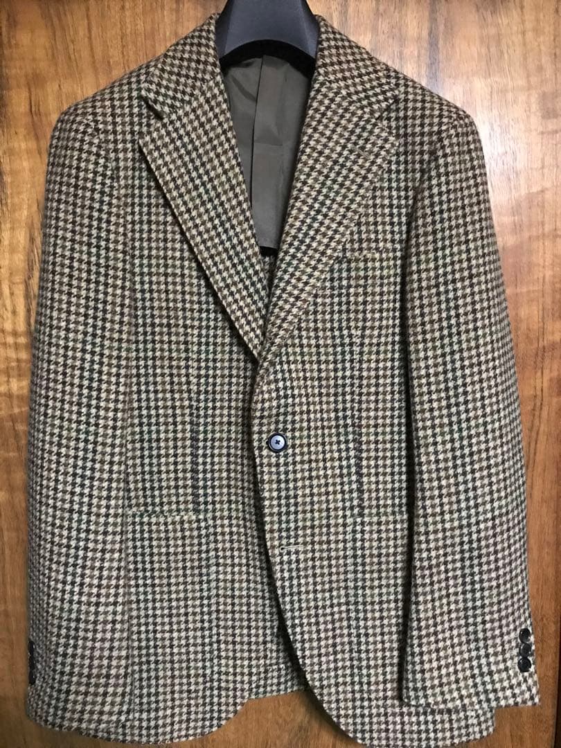 SHIPS MOONガンクラブチェック ツイードジャケット 46サイズ
