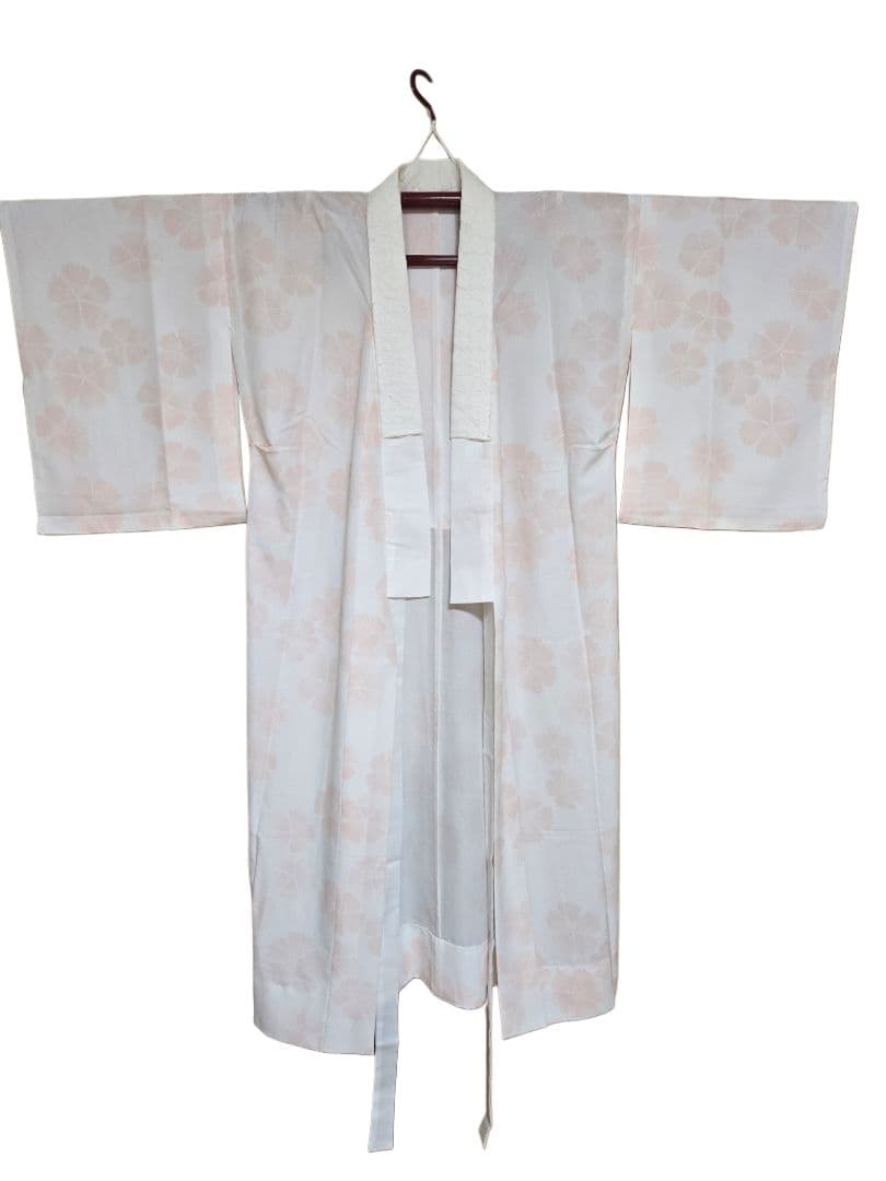 【期間限定価格】シルック長襦袢　袖無双　レース半衿付き　東レ　薄桜色ライトピンク