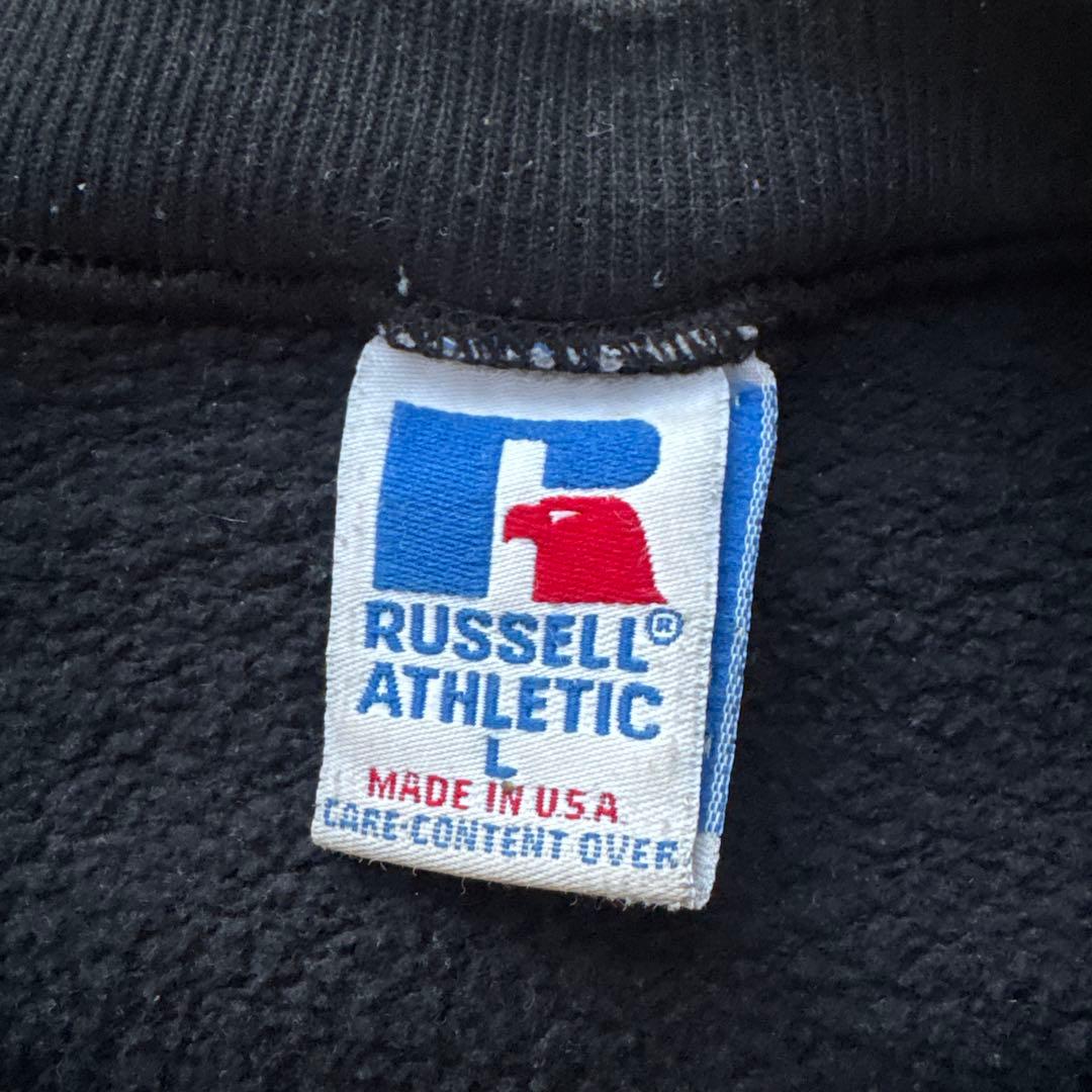 【破格】極上フェード90s usa製　ラッセル無地黒スウェット　極希少黒L