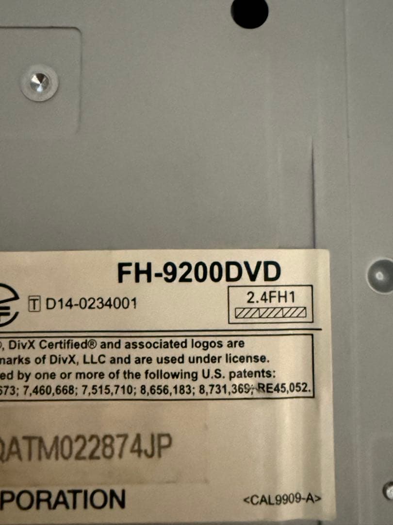 カーオーディオ Pioneer Carrozzeria FH-9200DVD