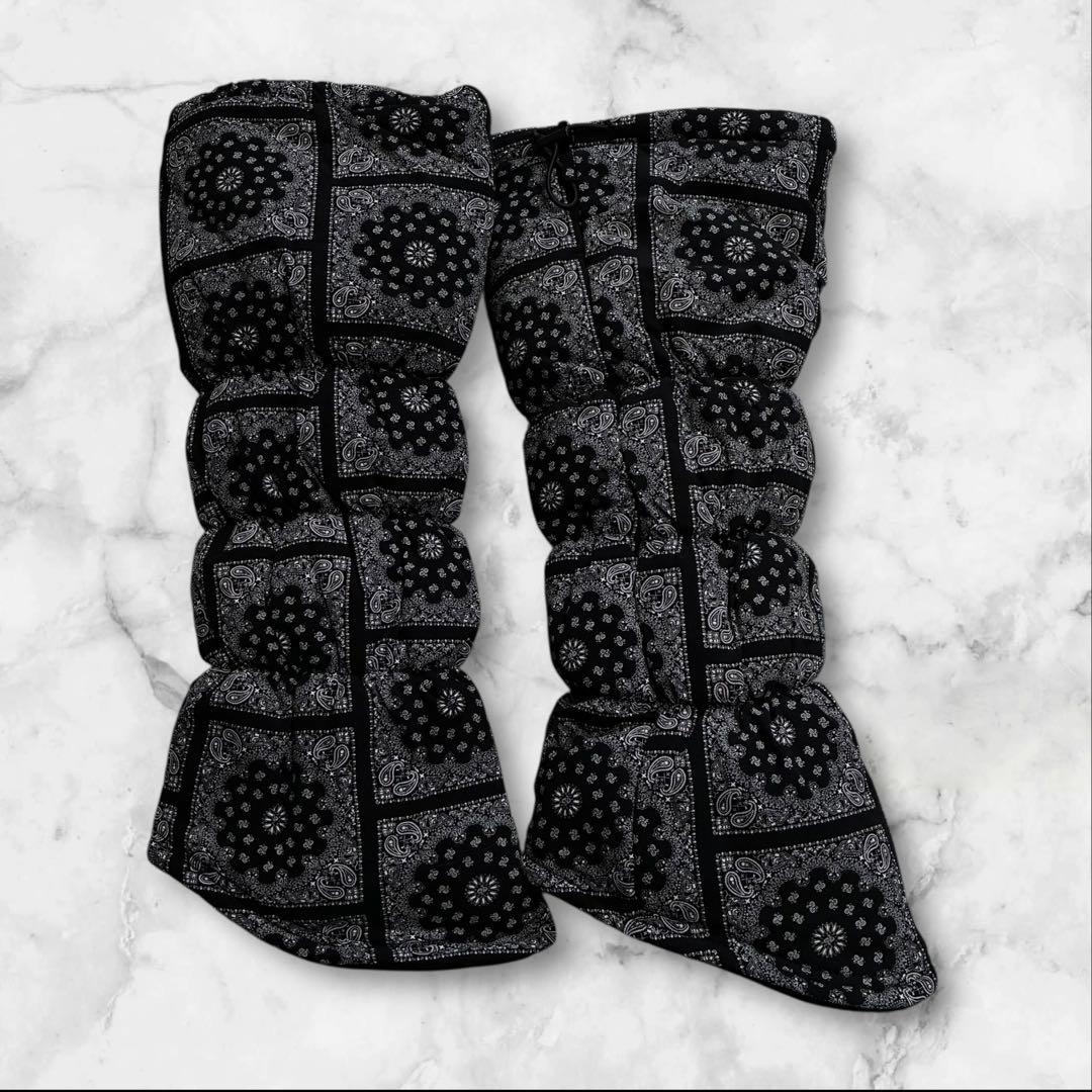 【タグ付き】#FR2 GOLF ゴルフ ペイズリー柄 レッグウォーマー ブラック