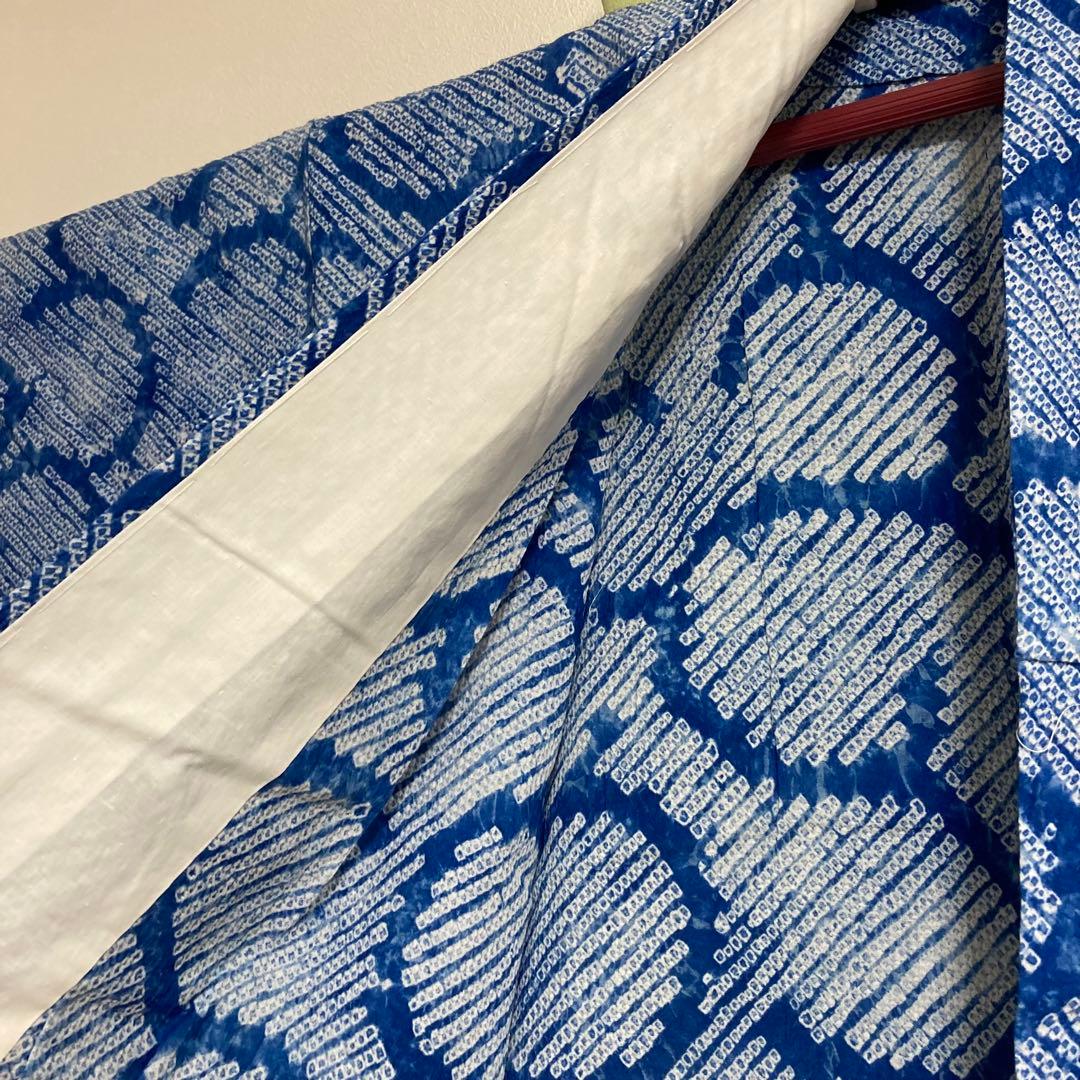 未使用品　浴衣　有松絞り　ブルー　身丈約150㎝