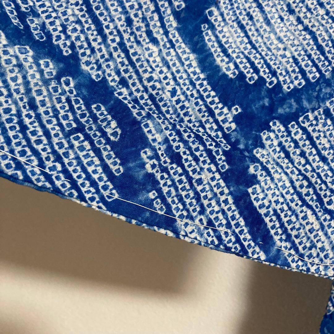 未使用品　浴衣　有松絞り　ブルー　身丈約150㎝