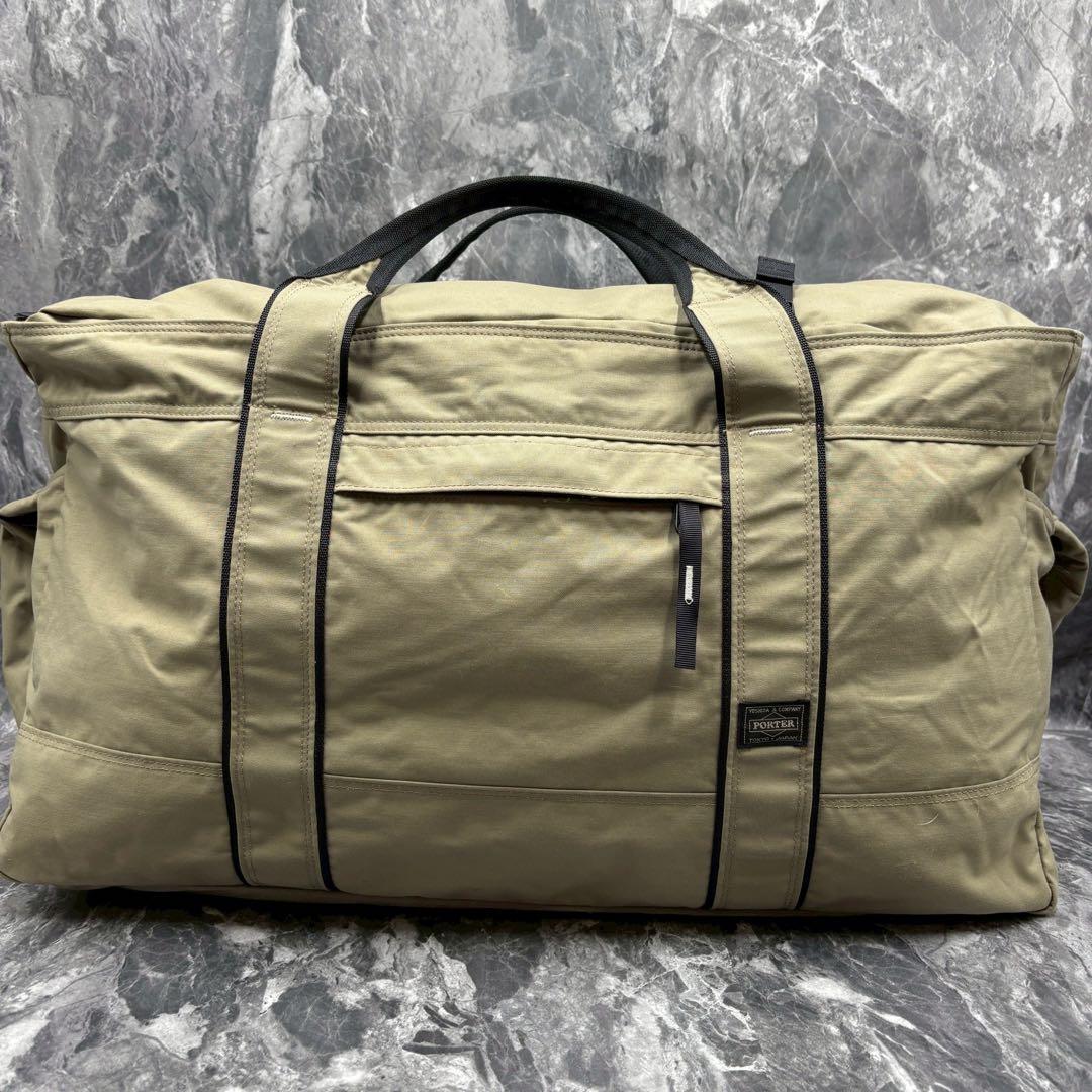 美品■PORTER ボストンバッグ　旅行カバン　カーキ　大容量　2WAY