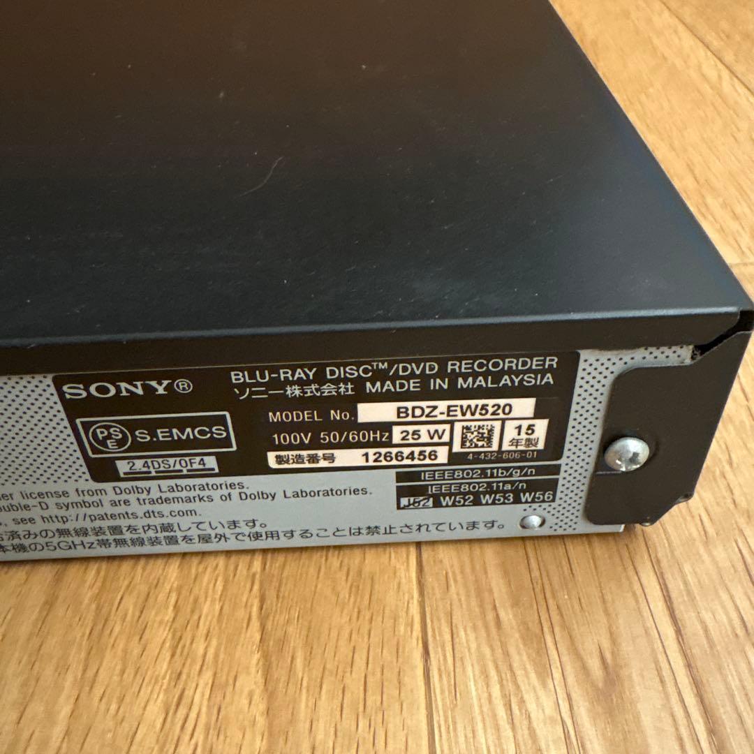 さ*く様 美品　SONY BDZ-EW520 500GB ブルーレイレコーダー