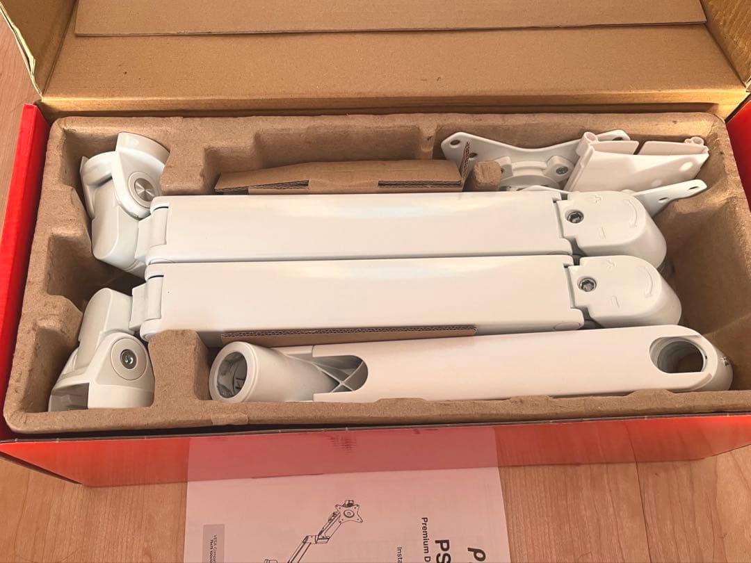 【Pixio】デュアルモニターアーム ホワイト　PSW1D