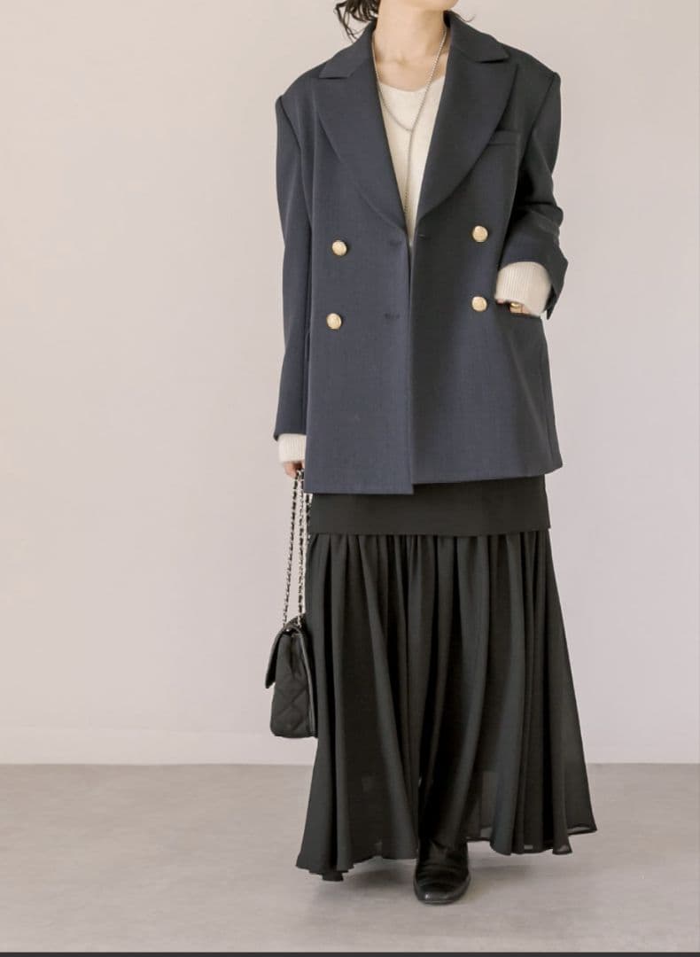 リヴドロワ　コート感覚で羽織れる　ウールライクジャケット