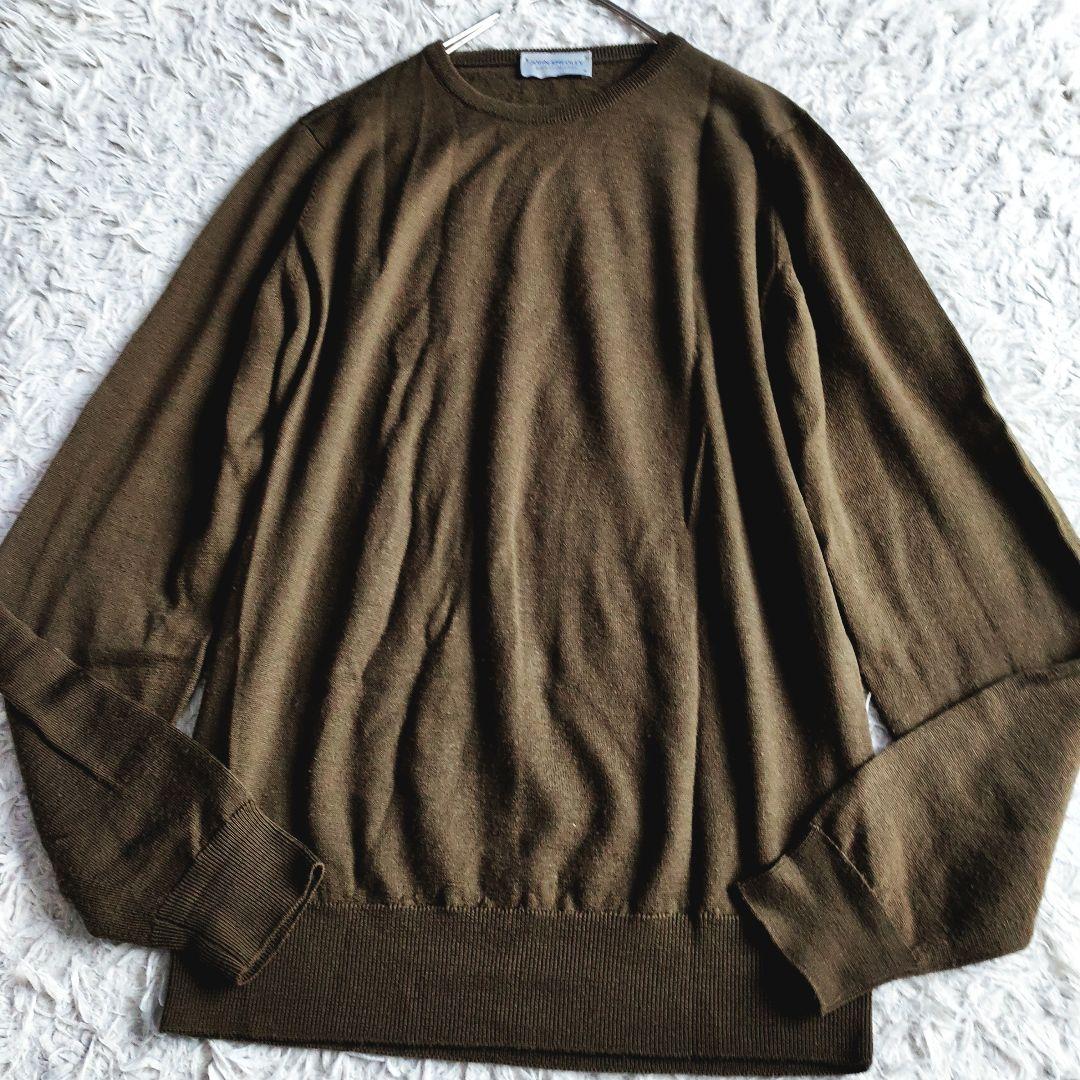 JOHN SMEDLEY セーター ハイゲージ ウール カーキ 英国製