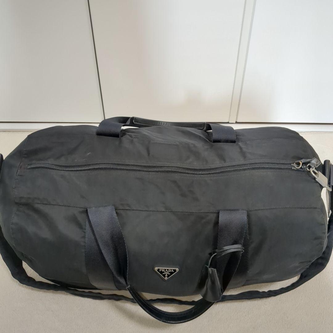 PRADA ボストンバッグ 2way ブラック 三角ロゴ テスートナイロン 鍵