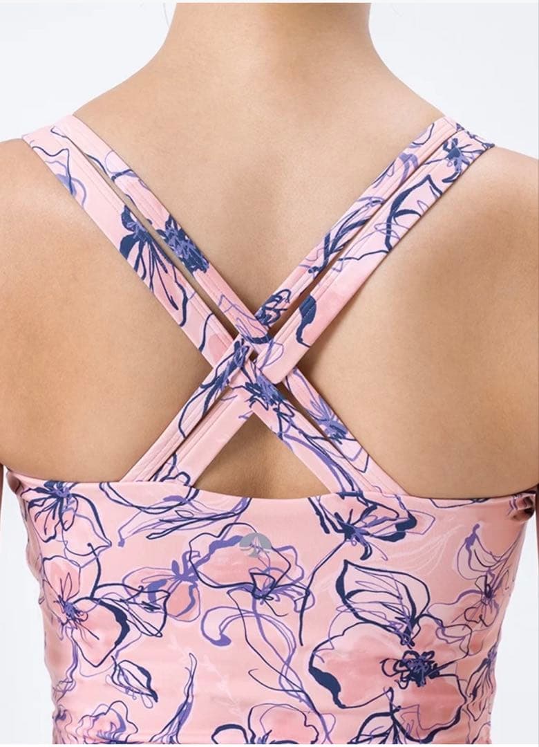 SKALA ヨガウェア3点　ラインフラワー　ブラトップ　レギンス　ティーシャツ