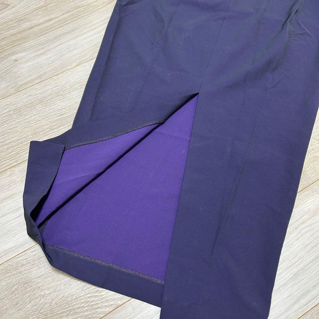 GIGLI ジリ　ロングワンピース　七分袖　タイト　紫　38