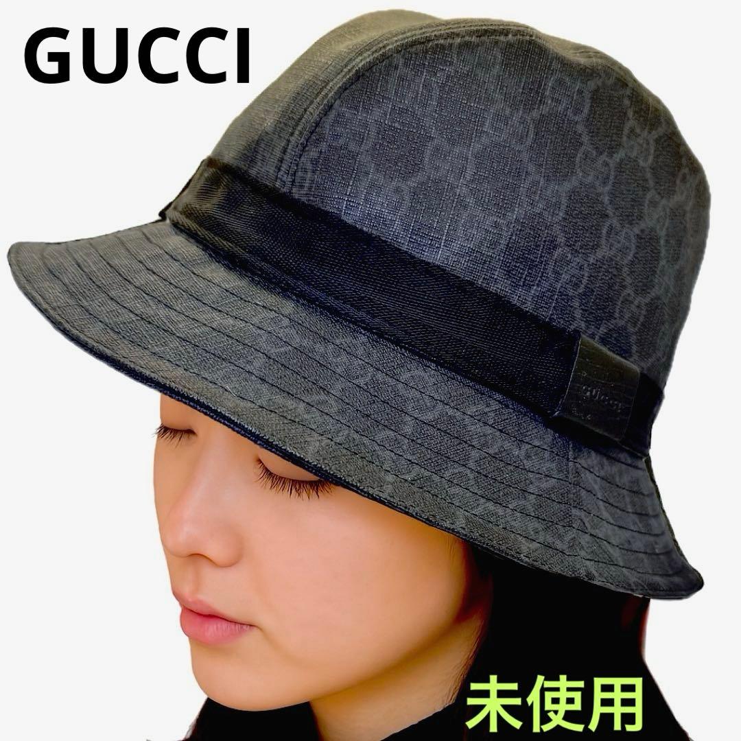 GUCCI 未使用 グッチ バケットハット GG柄 グレー ユニセックス M