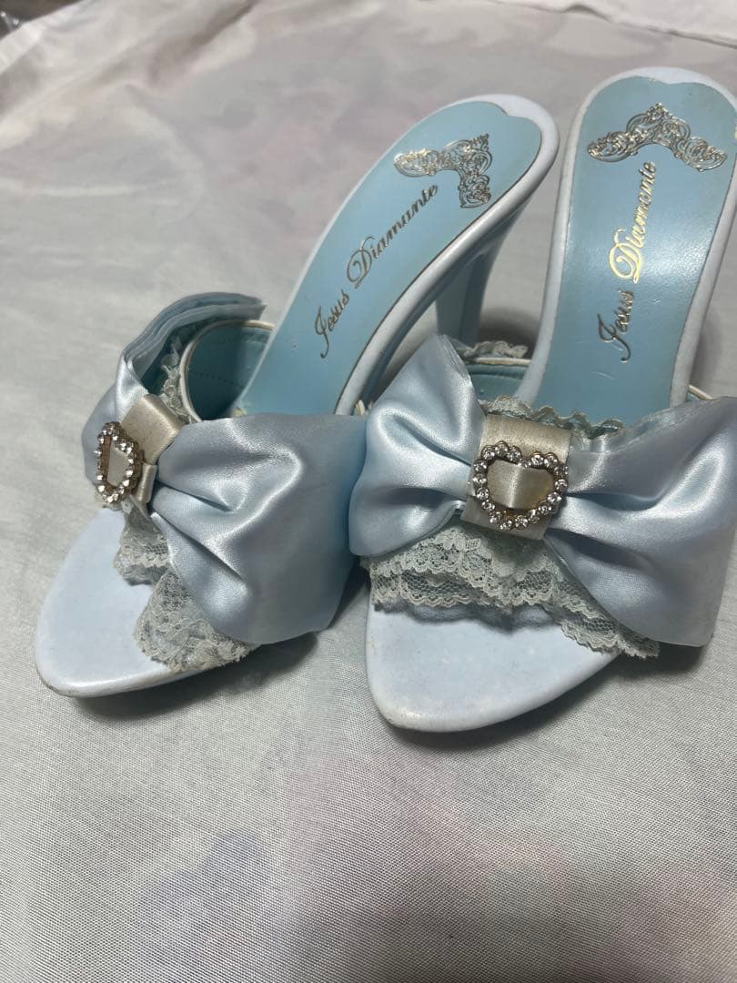 ジーザスディアマンテ 水色リボンミュール【中古品】