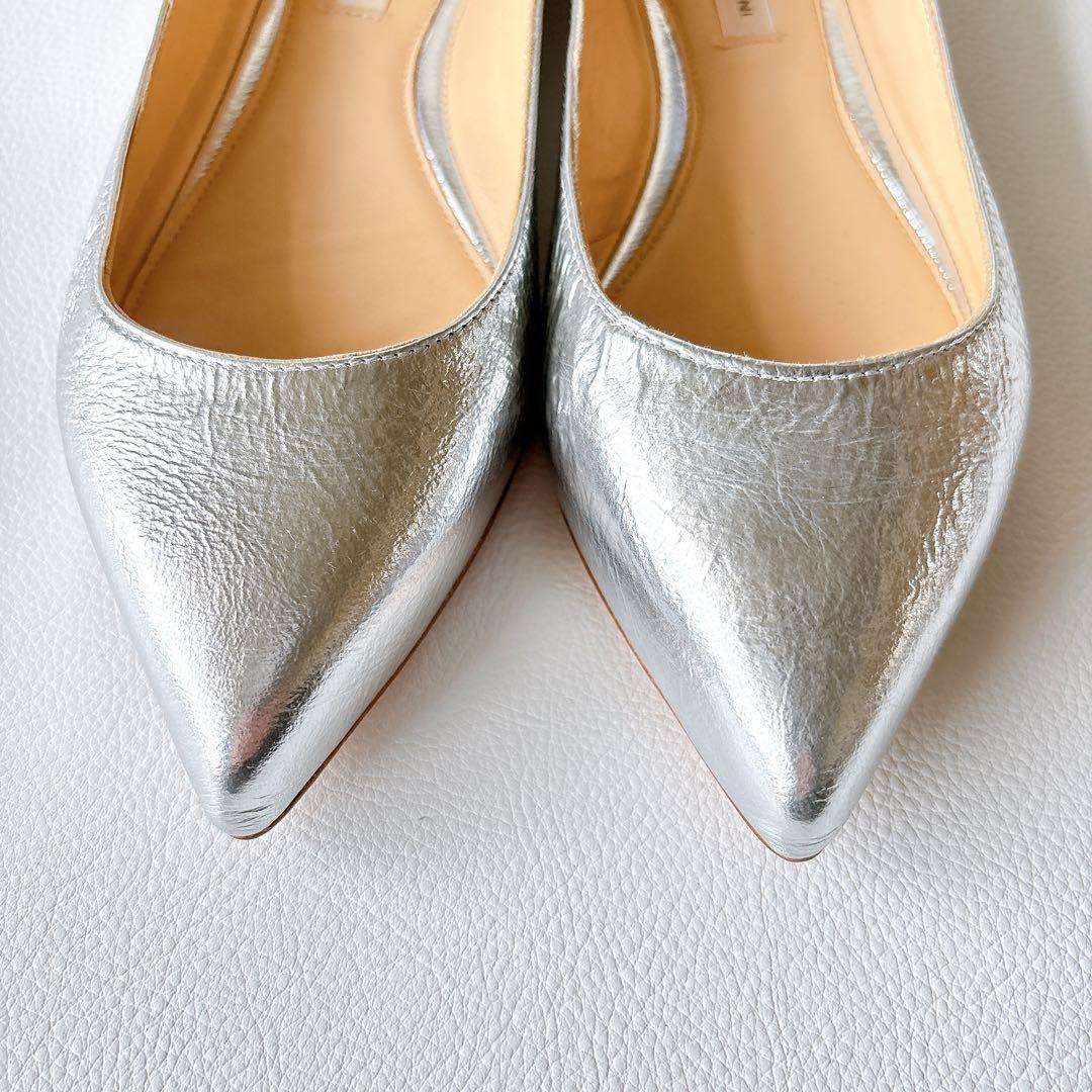 未使用✨ FABIO RUSCONI ポインテッドトゥフラットパンプス　22.5
