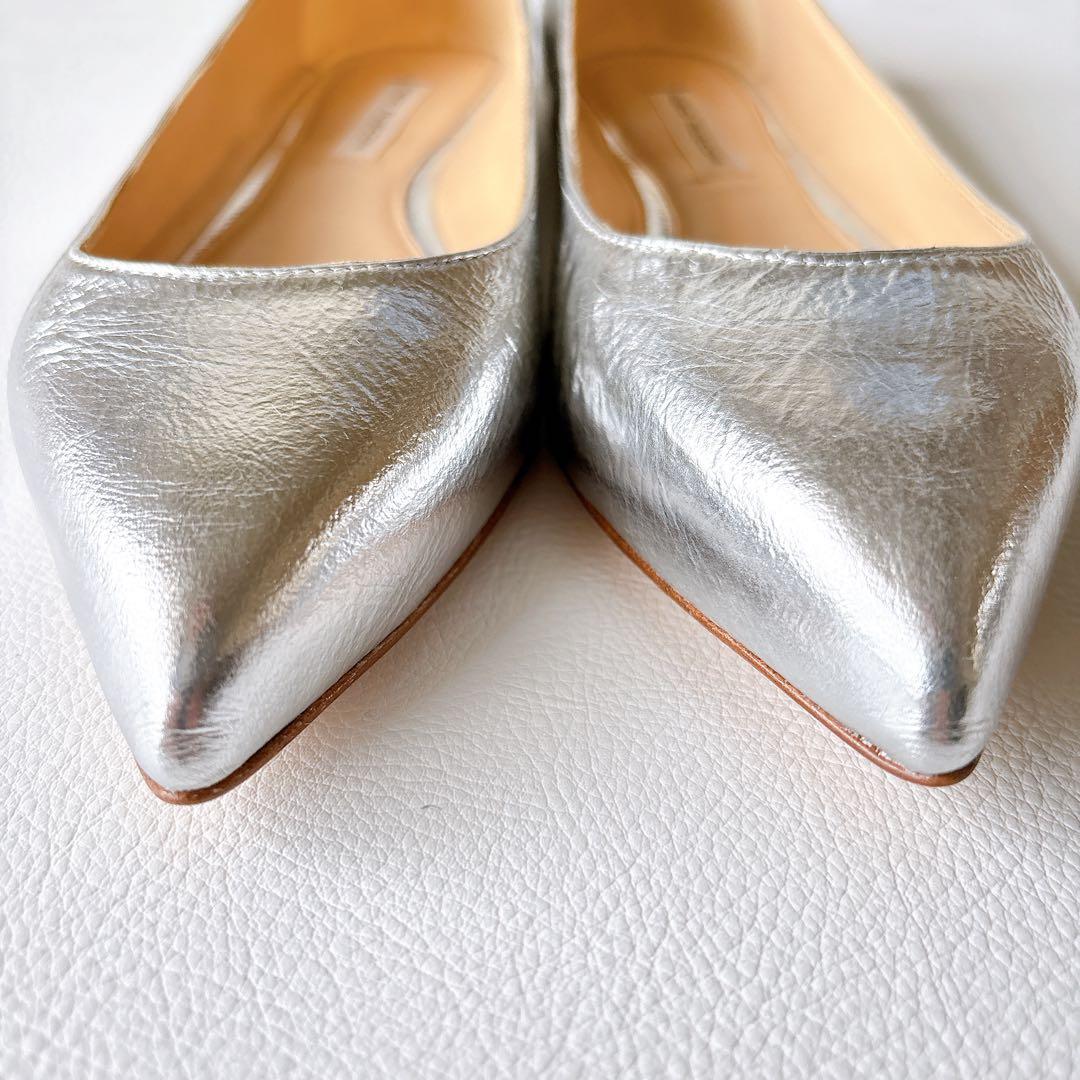 未使用✨ FABIO RUSCONI ポインテッドトゥフラットパンプス　22.5