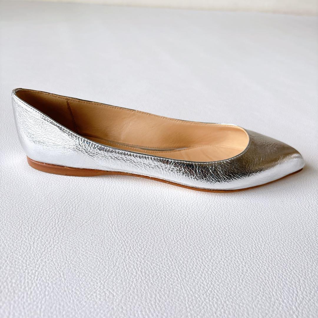 未使用✨ FABIO RUSCONI ポインテッドトゥフラットパンプス　22.5