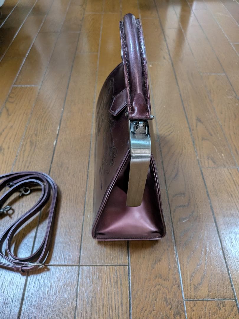 ジャンポールゴルチエ　ニューローズエンボス2WAYがま口バッグ ボルドー