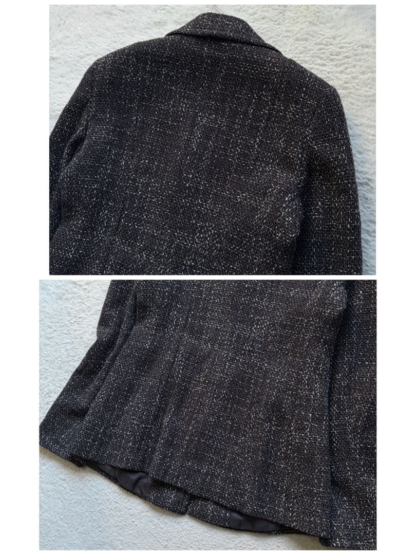 【美品】マックスマーラ スカートセットアップ ツイード ウール ブラウン系 L