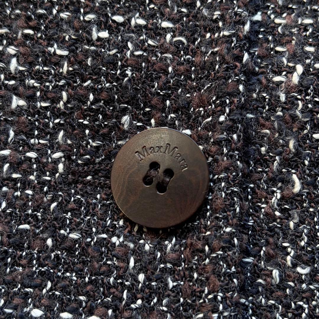 【美品】マックスマーラ スカートセットアップ ツイード ウール ブラウン系 L