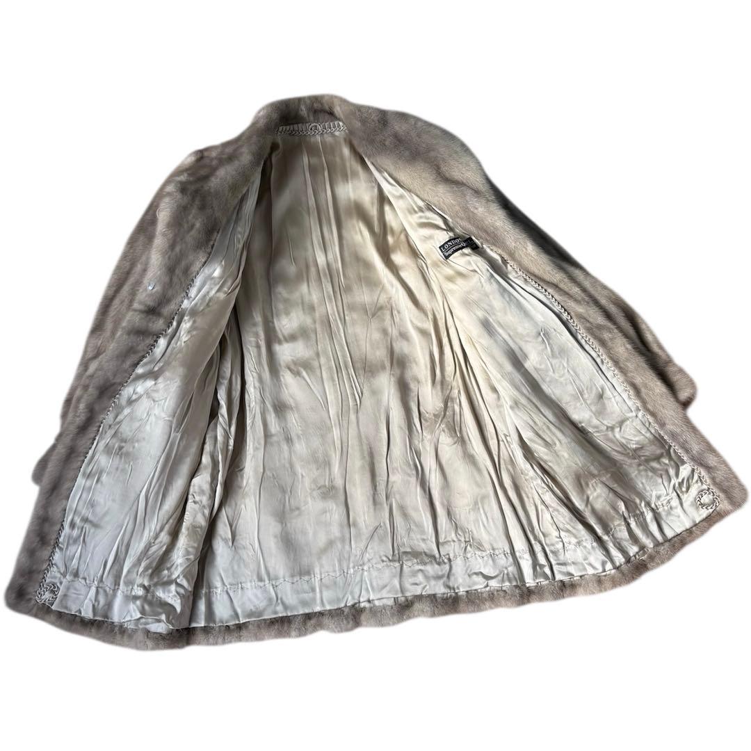 LONDON LABEL ミンク 毛皮 高級ロングコート M相当