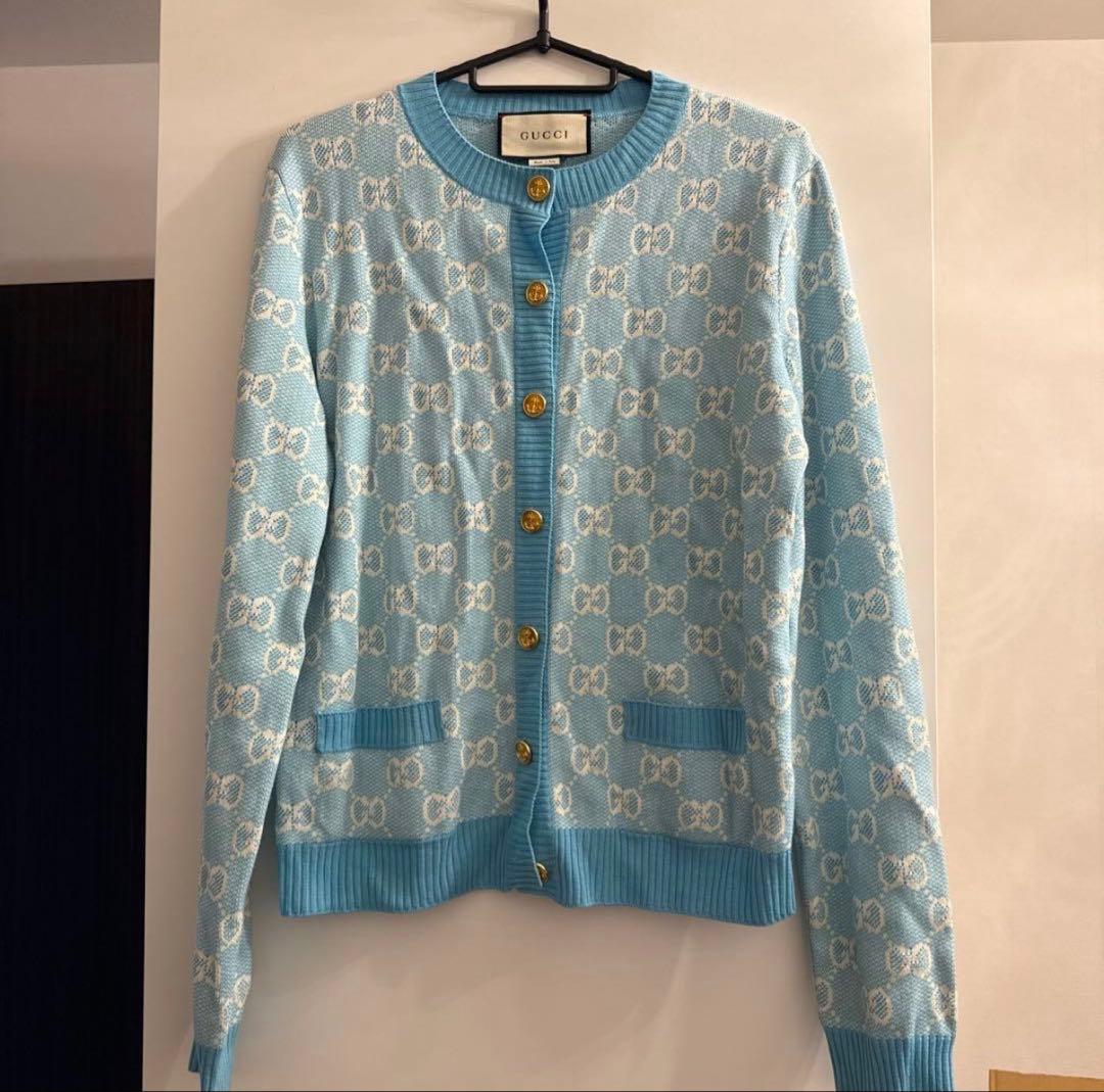 GUCCI 水色 カーディガン M
