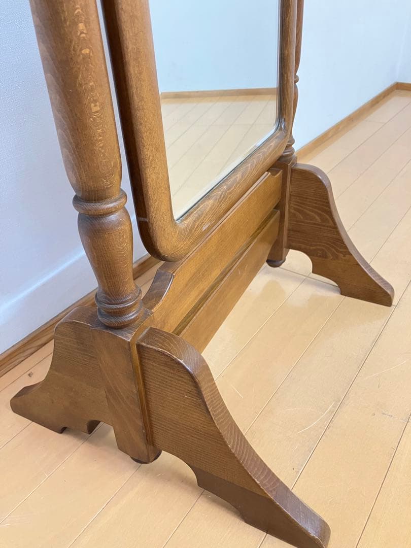 カリモク　コロニアル　姿見　ミラー　ヴィンテージ