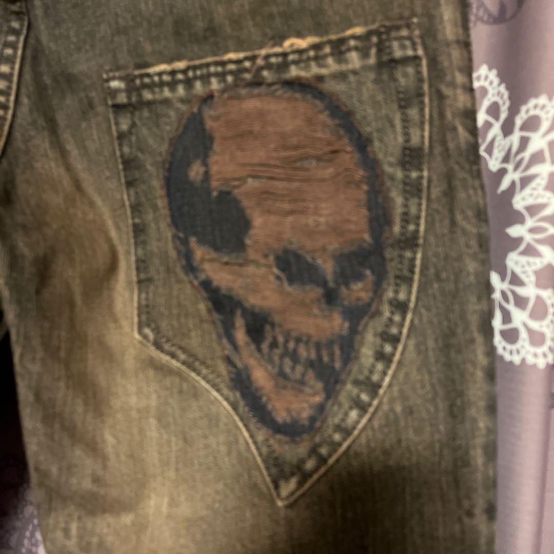 【希少】Veronica スカル デニム クロスパッチ付きLed Rechwe