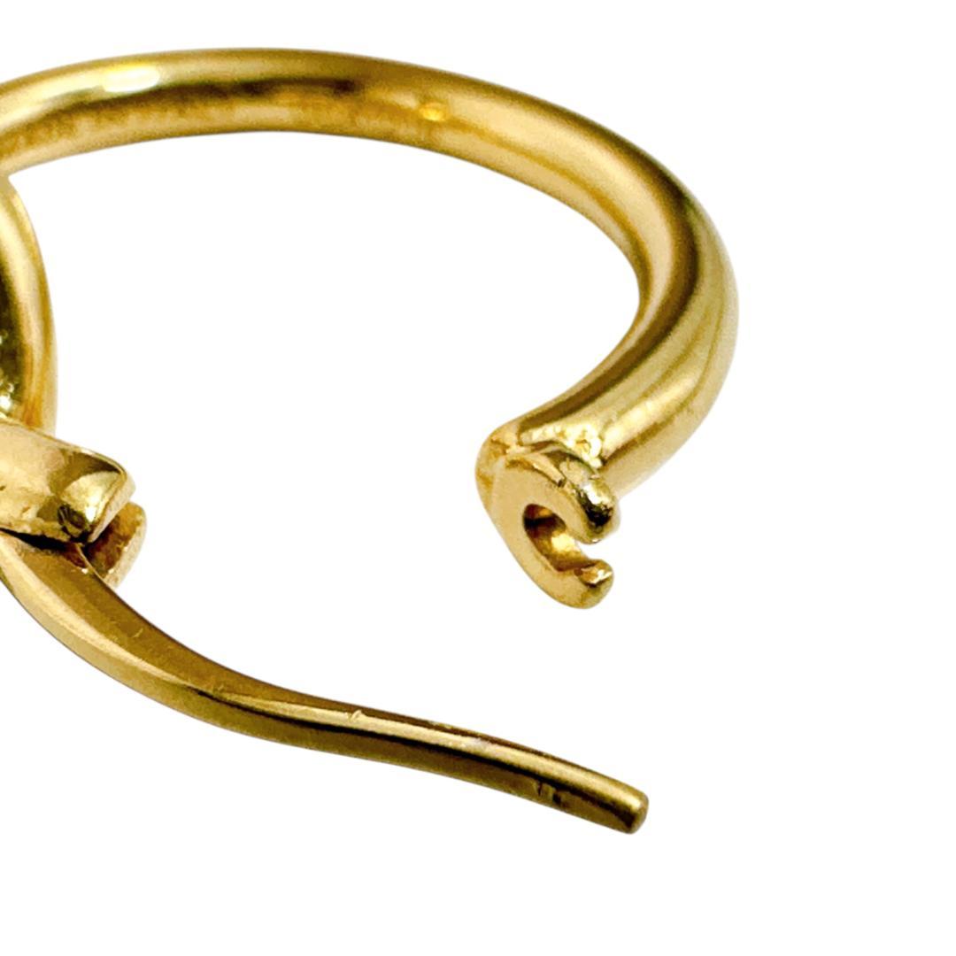 セリーヌ 片耳 ノット スモールフープ ピアス ゴールドフィニッシュ GOLD