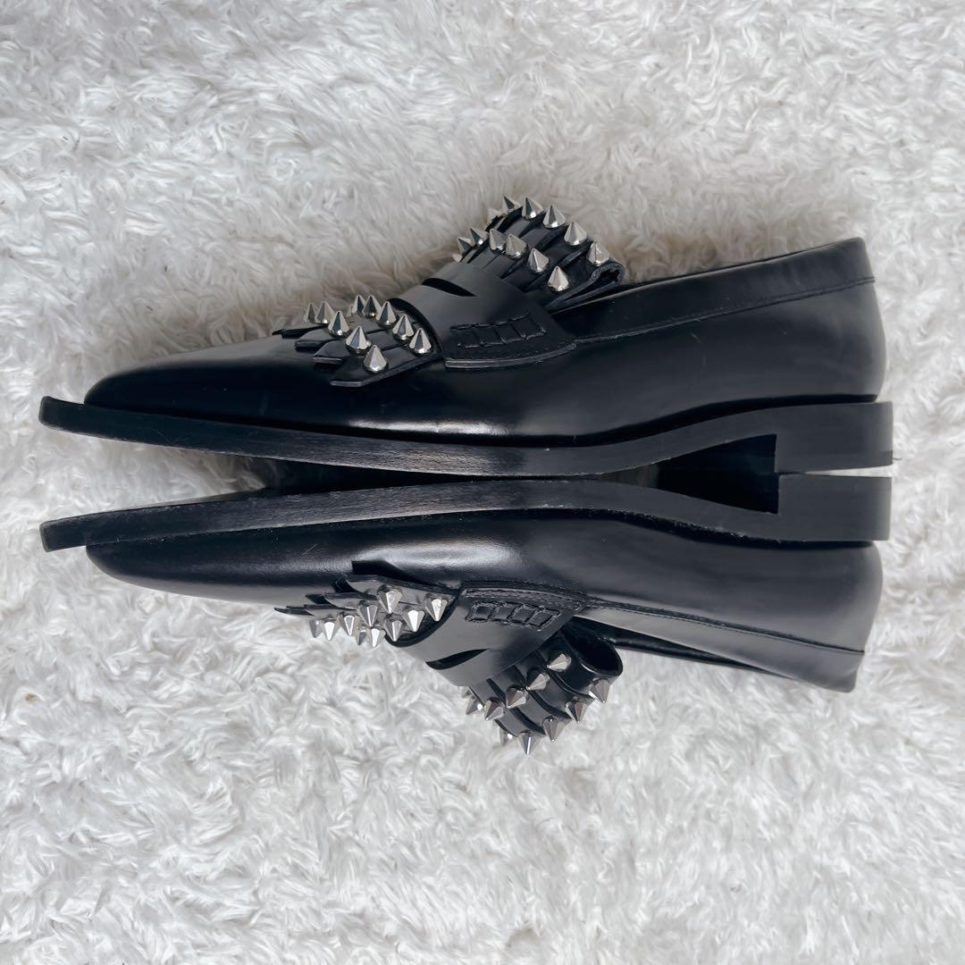美品 アレキサンダーマックイーン スタッズ 革靴 ローファー ポインテッドトゥ