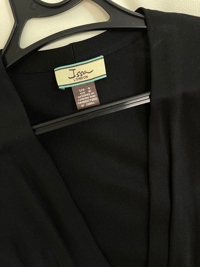 Issa London ブラック ラップドレス 長袖　Mサイズ