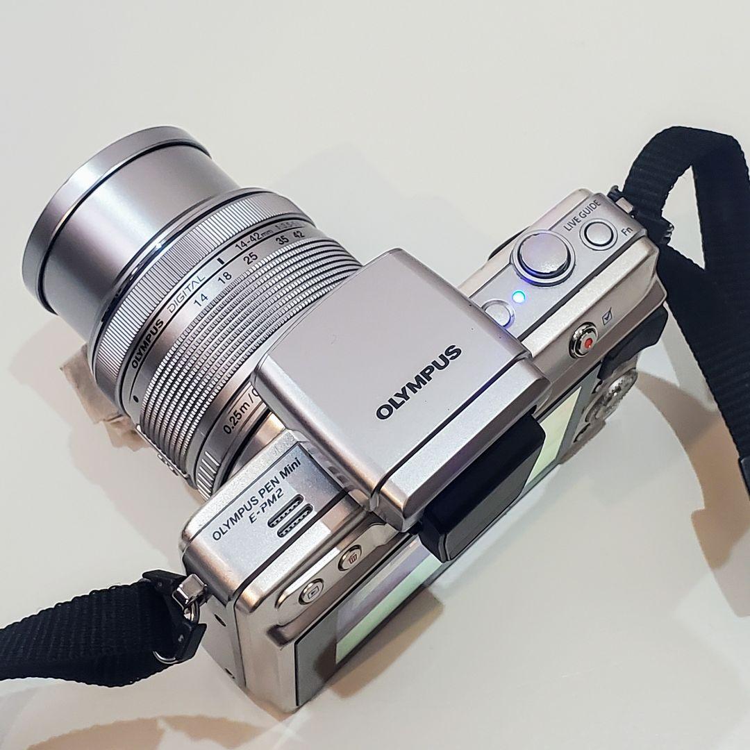 OLYMPUS ミラーレス一眼カメラ E-PM2 レンズフラッシュ付き