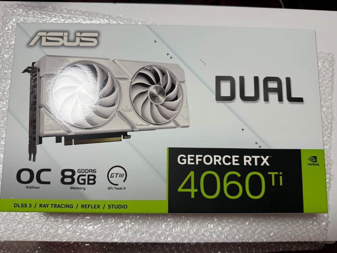 グラフィックボード・グラボ・ビデオカード ASUS DUAL-RTX4060TI-O8G-EVO-WHITE