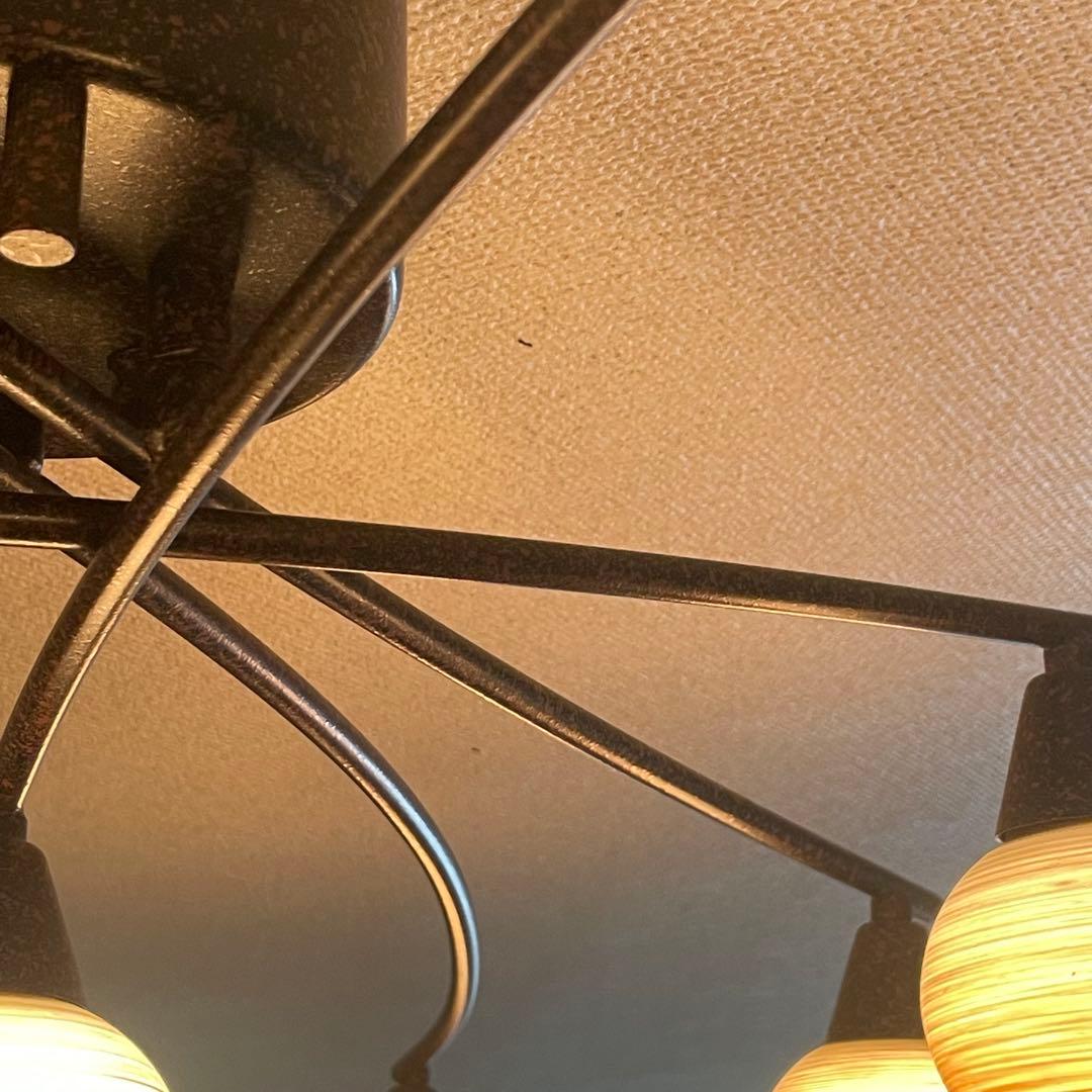 【希少品】北欧　シャンデリア　リビング照明 8畳用 ガラス エグロ 8灯